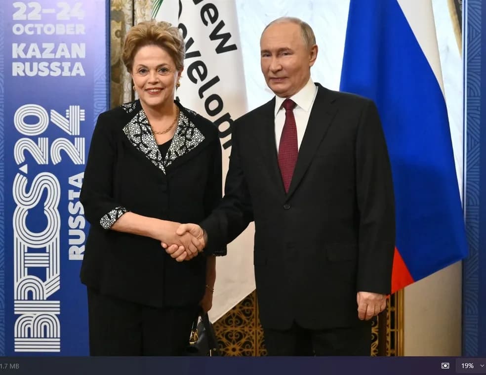 BRICS Bank President Dilma Rousseff Meets with Putin