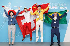 O Brasil fica em 3º lugar geral no ranking total de pontos na 45ª edição da WorldSkills